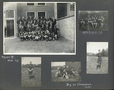 818529 Afbeelding van een bladzijde uit een fotoalbum van scoutinggroep Salwega uit Utrecht met o.a. foto's van Groep ...
